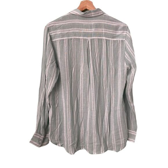 Rails Juniper Stripe Charli Front Button Sheer Shirt in Size Medium - Picture 4 of 11